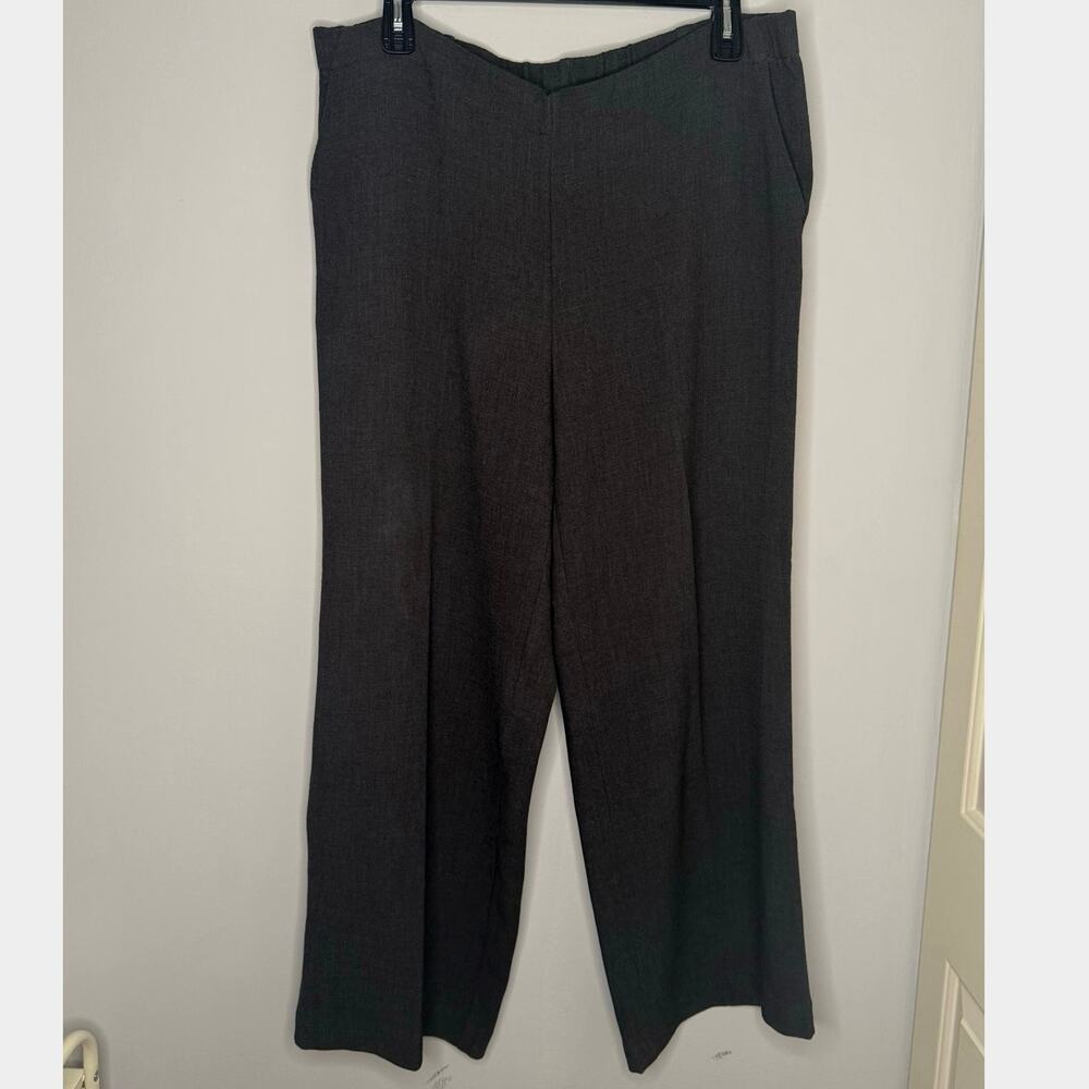 J.Jill PureJill Gray Pull-on Wide Leg Flat Front Lounge Pants Pockets Size XL